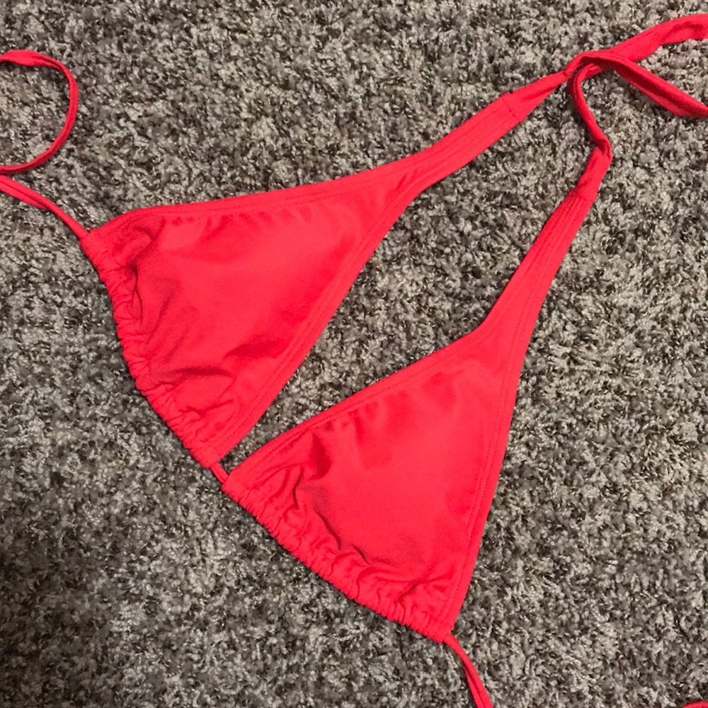 Orange-red Bikini Swim Top